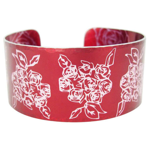 June's Birth Flower - Red Roses Cuff