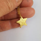 Star Pendant with Etched Tiger Lilies Motif