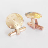 Hand made contemporary XOX motif Brass cufflinks