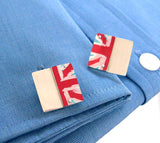 Union Flag aluminum and sterling silver Cufflinks by Sally Lees