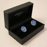 Sally Lees Blue and Pink 1950's inspired silver and aluminium cufflinks