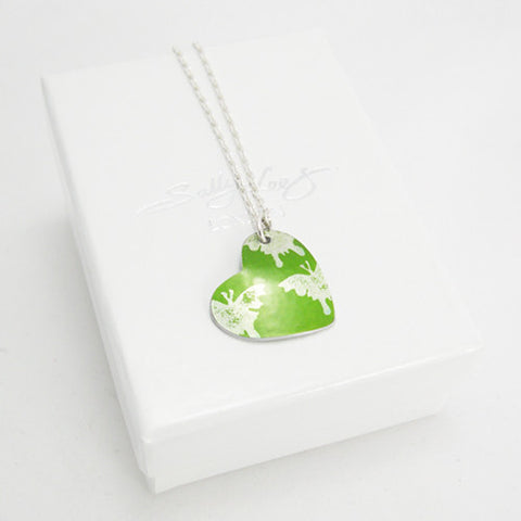 Green aluminium butterflies pendant