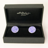Purple Roses sterling silver and aluminium Cufflinks by Sally Lees
